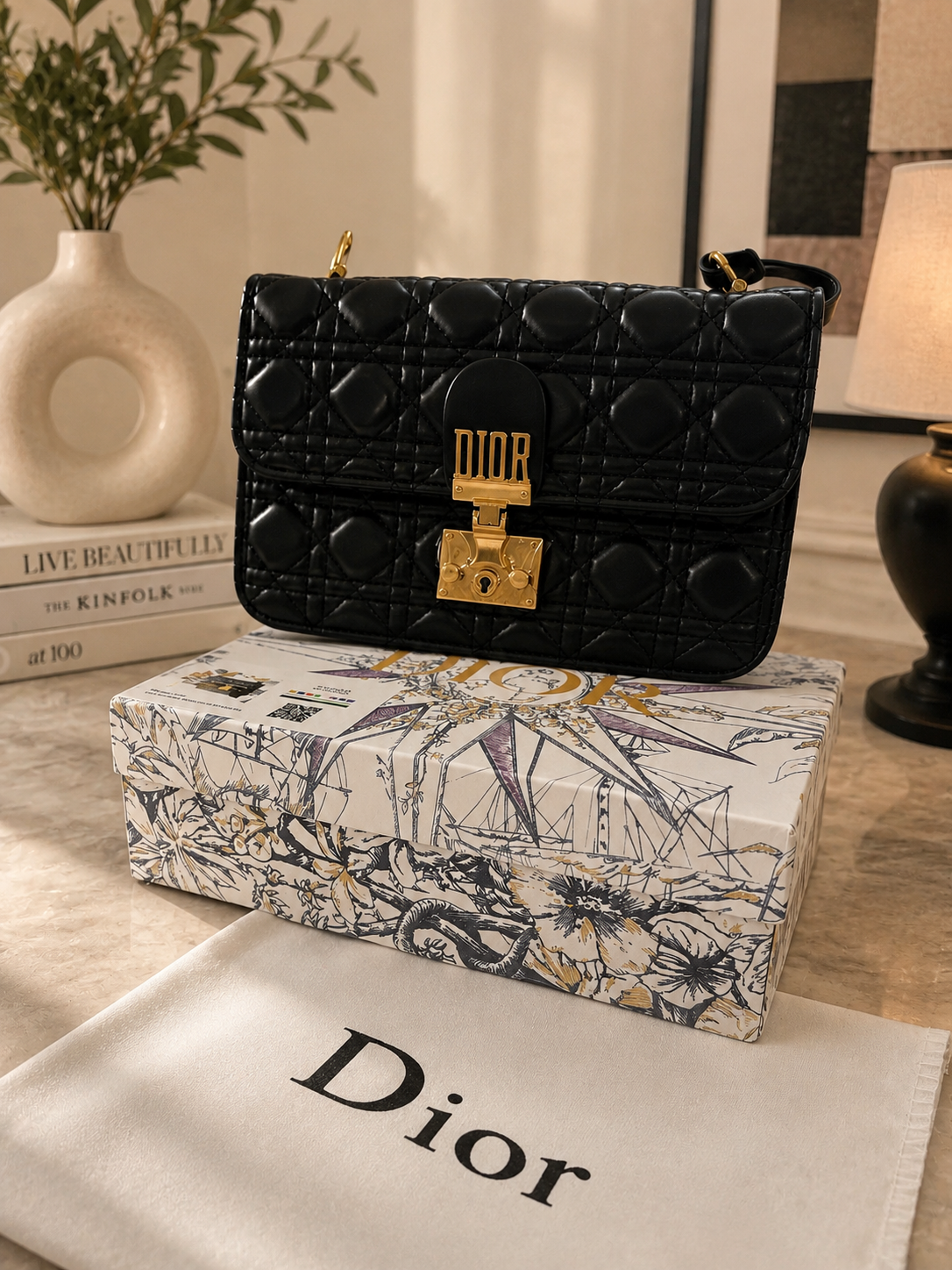 Dior black sling bag