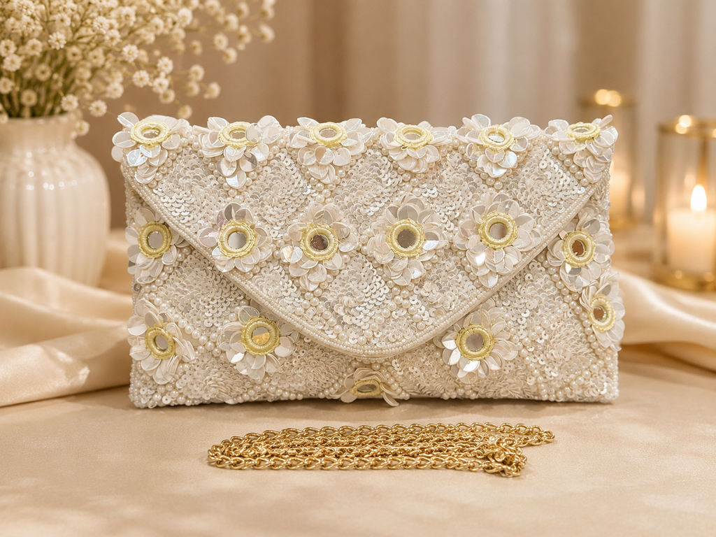 Pearl Bloom Evening Clutch