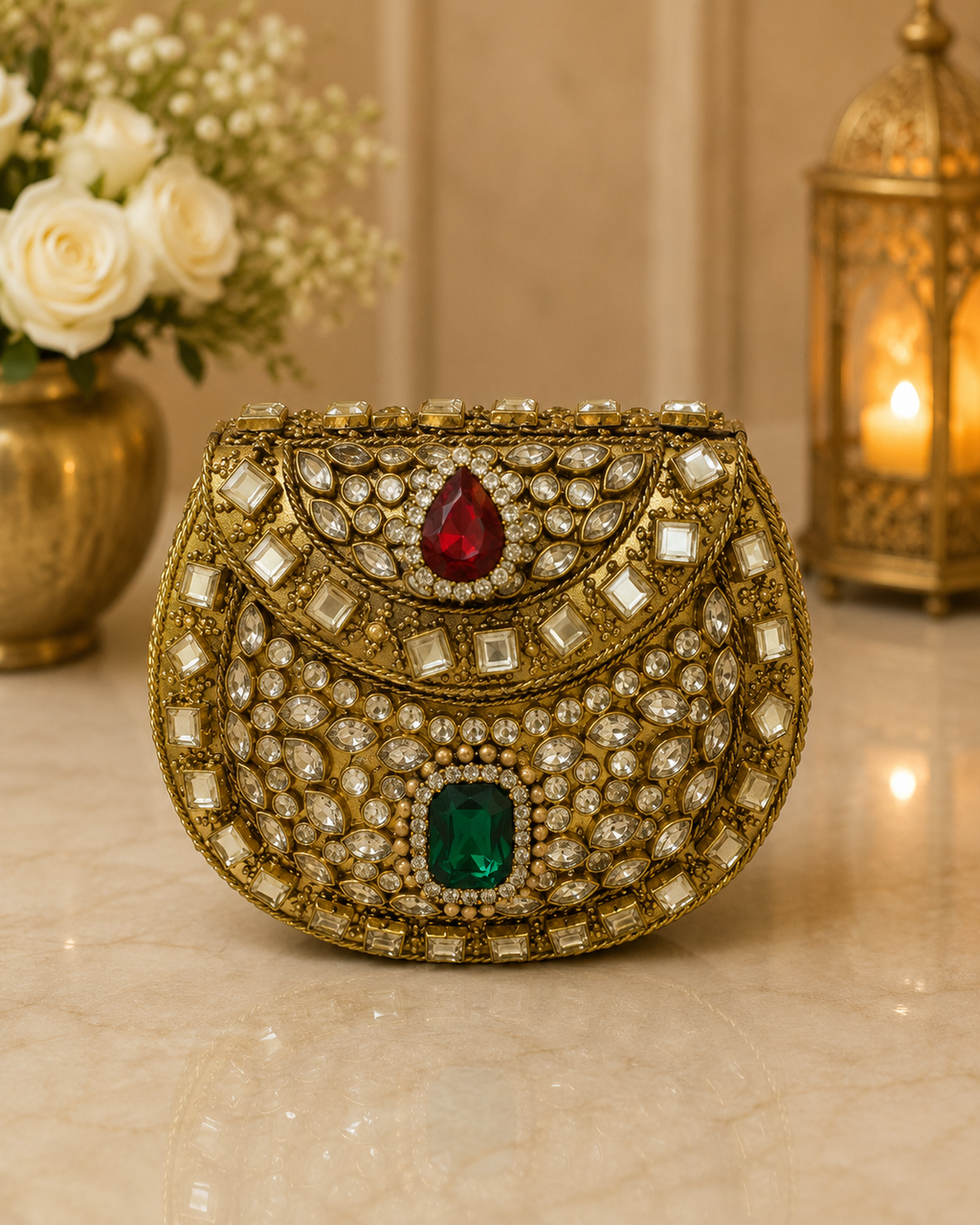 Royal Gemstone Mini metal Clutch