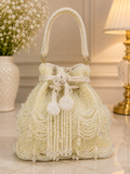 Ivory Pearl Beaded Potli Bag