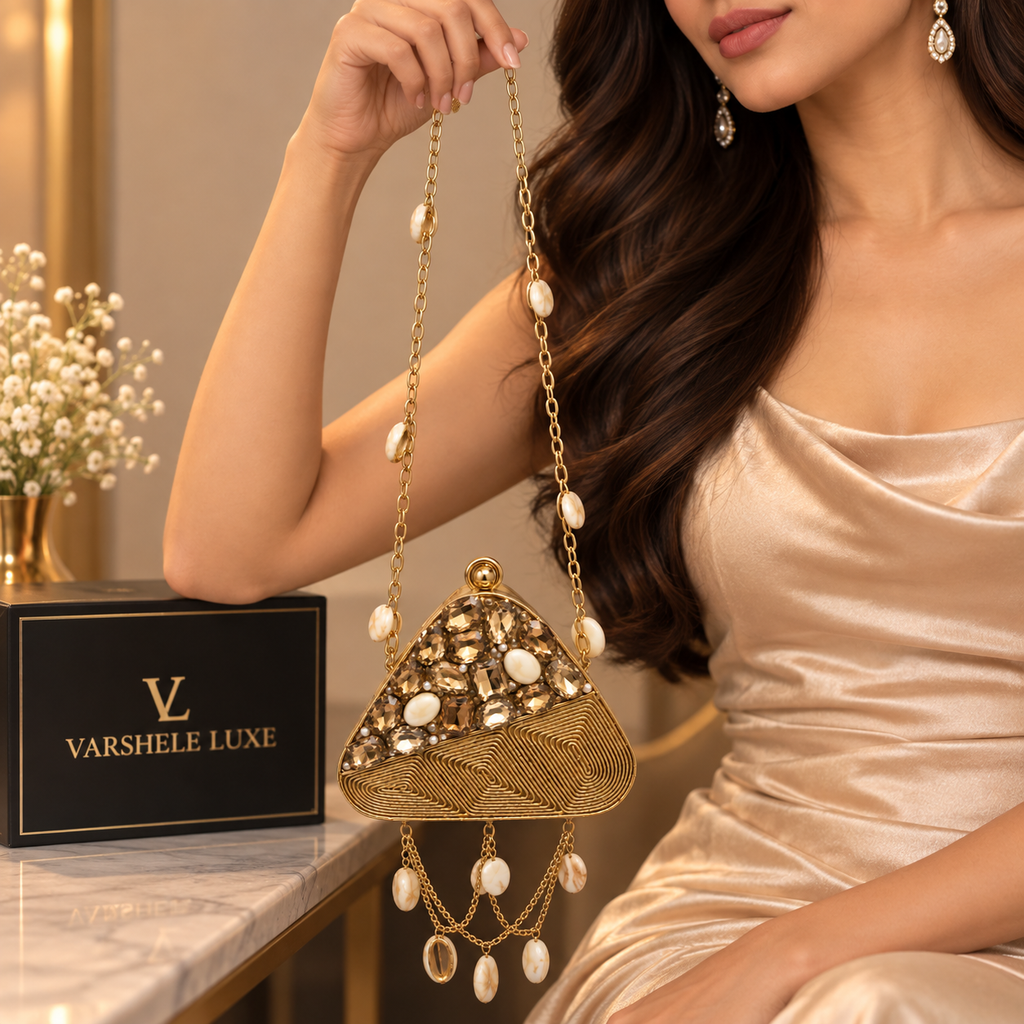 Golden Pearl mini metal Clutch