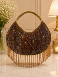Crystal Fringe moon Evening Handbag