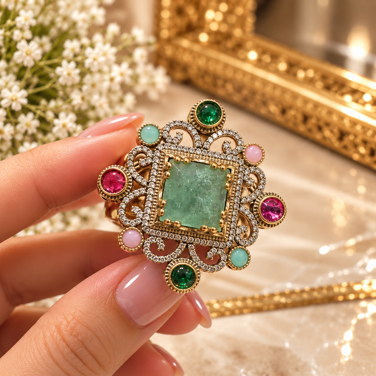 Emerald Royale Statement Party Ring