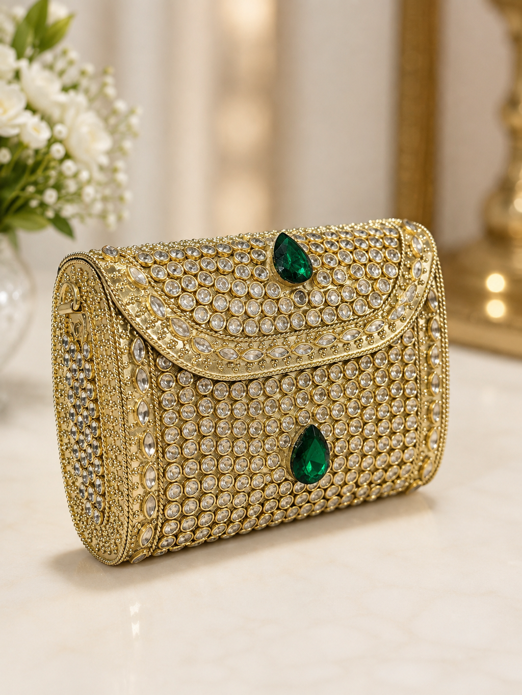 Emerald Royale Mini metal Clutch