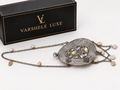 Pearl Cascade Embellished Mini Metal Clutch
