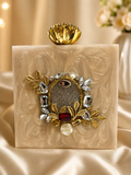 Ivory Royale Jeweled Resin Clutch
