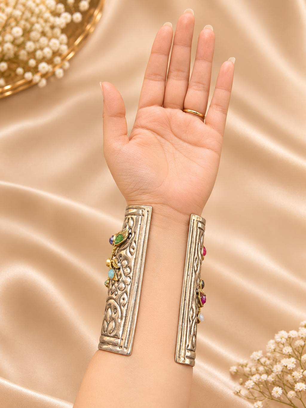 Royal Heritage Multicolour Gemstone hand Cuff
