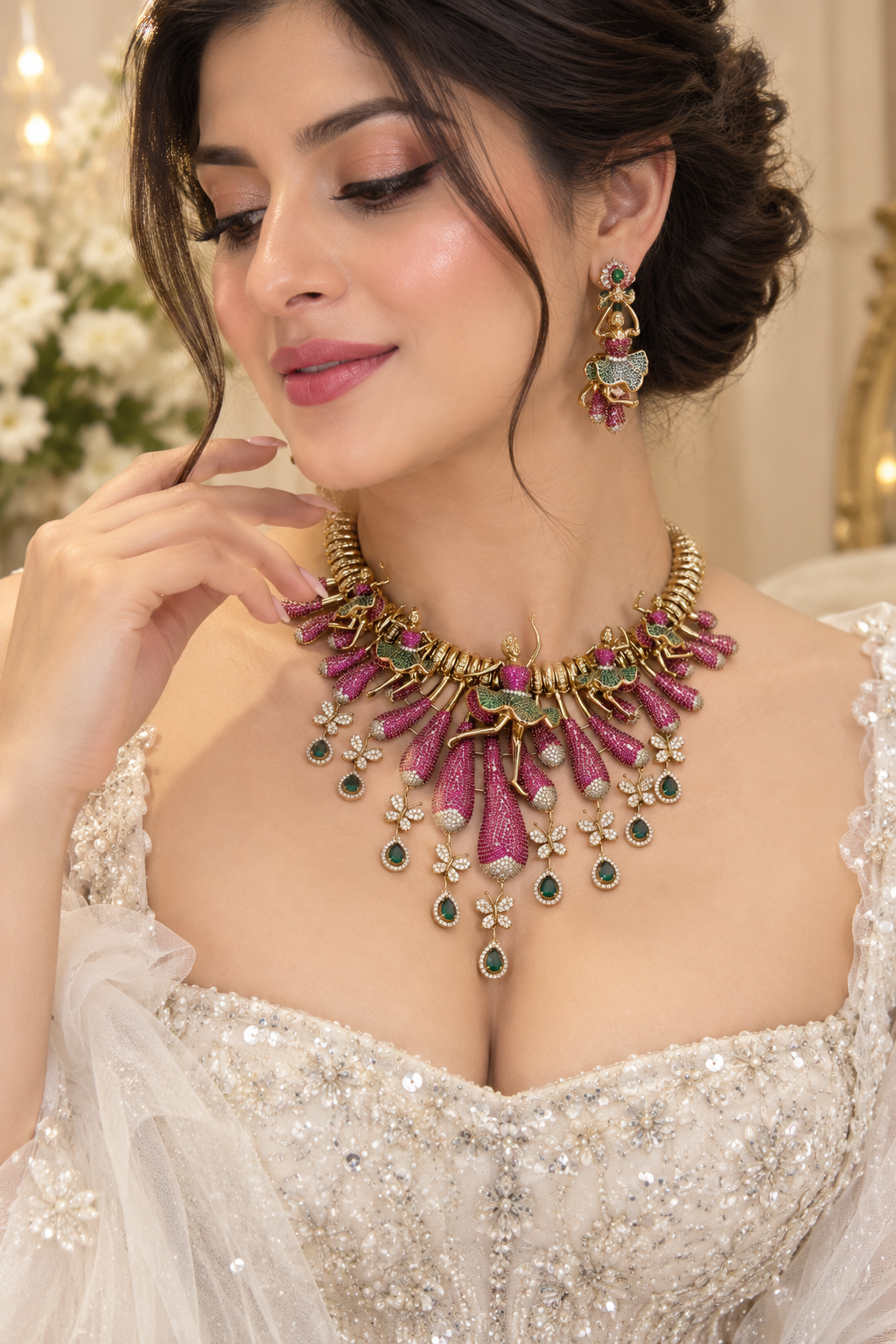 Royal Gulmohar Dancer Necklace Set
