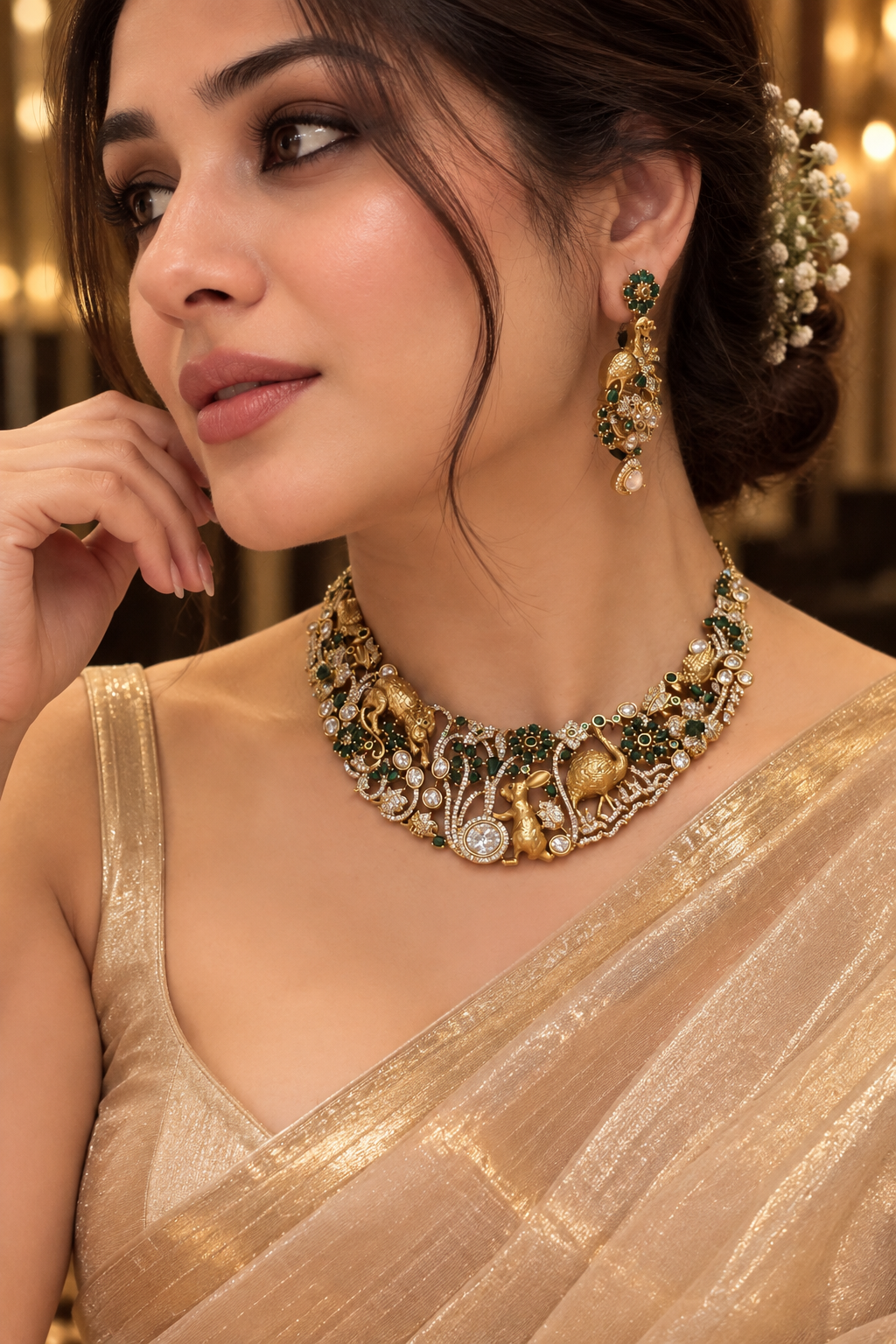 Royal Emerald Heritage Necklace Set