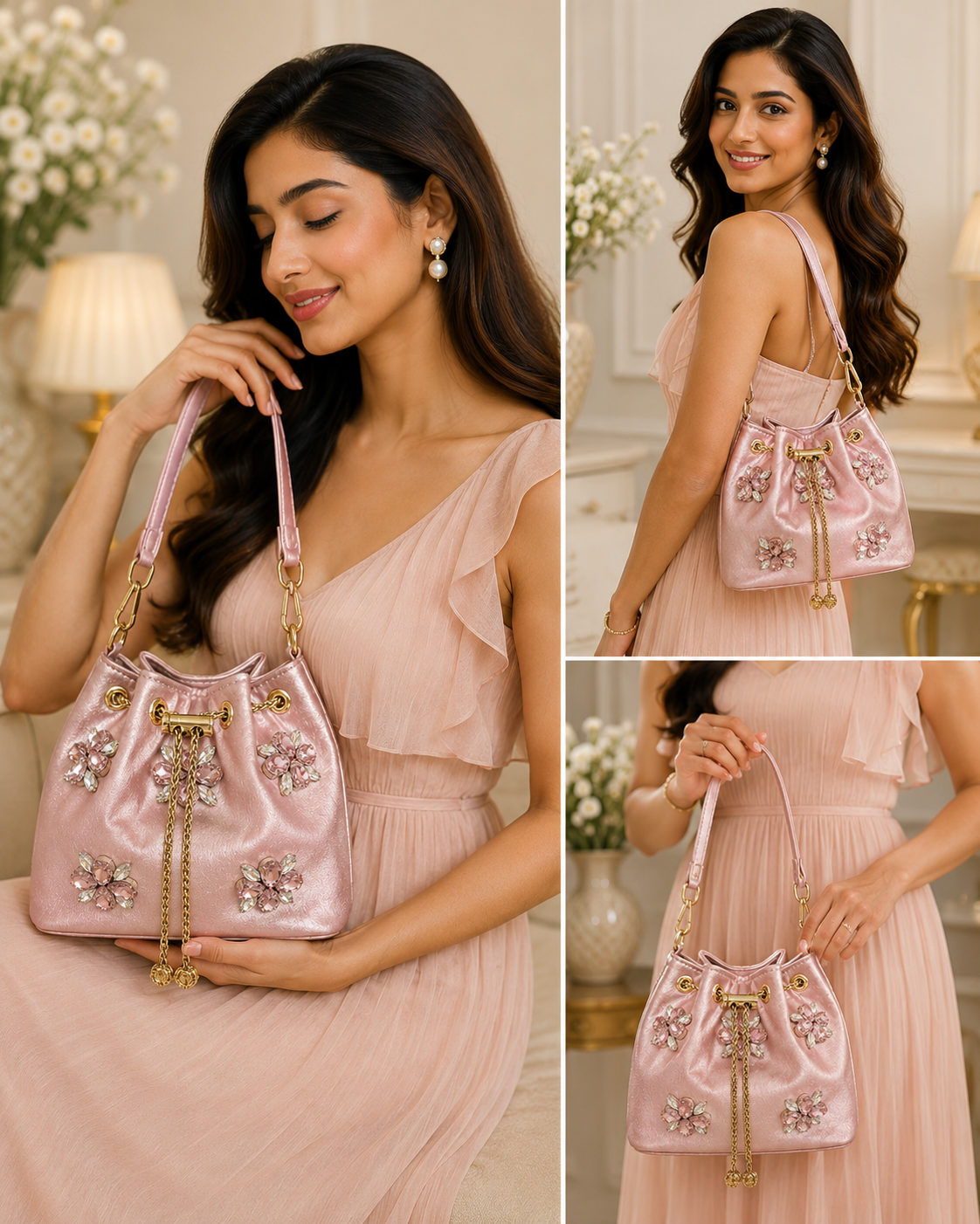 Fuchsia Blossom Bucket Bag