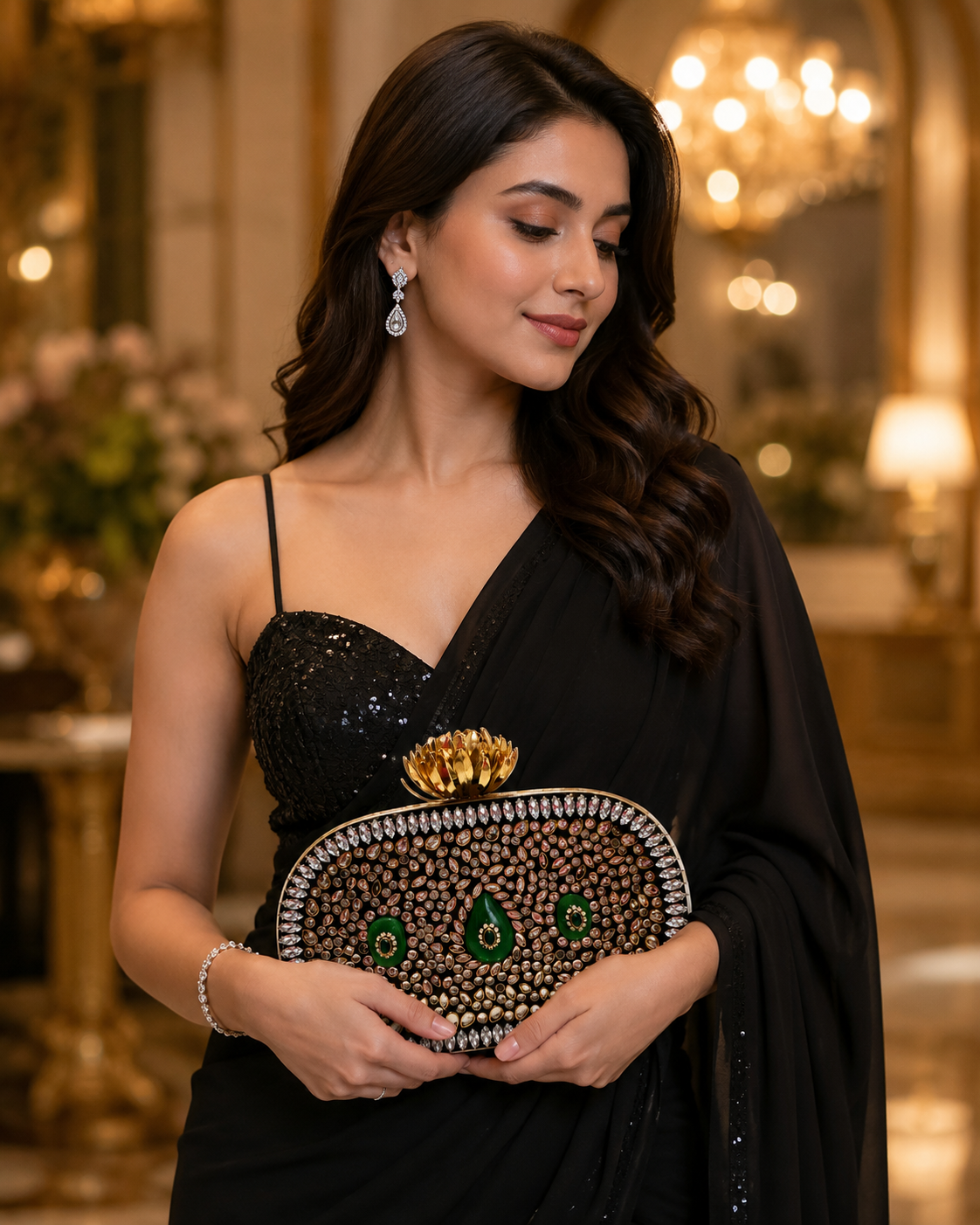 Emerald Royale Crystal Clutch