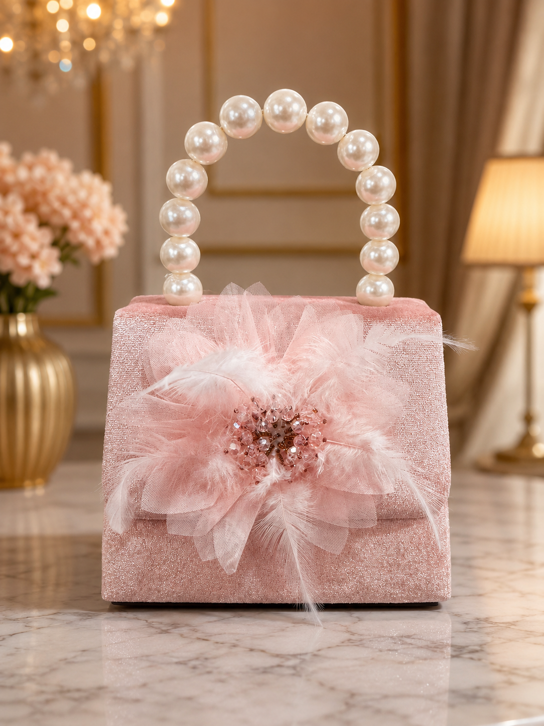 Blush Pearl Bloom hand bag