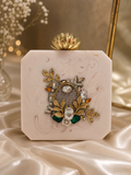 Ivory Royal Bloom Jewel Clutch