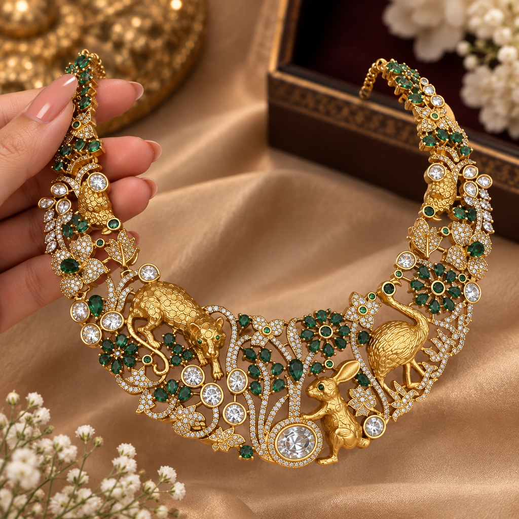 Royal Emerald Heritage Necklace Set