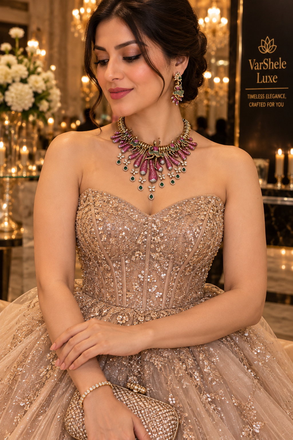 Royal Gulmohar Dancer Necklace Set