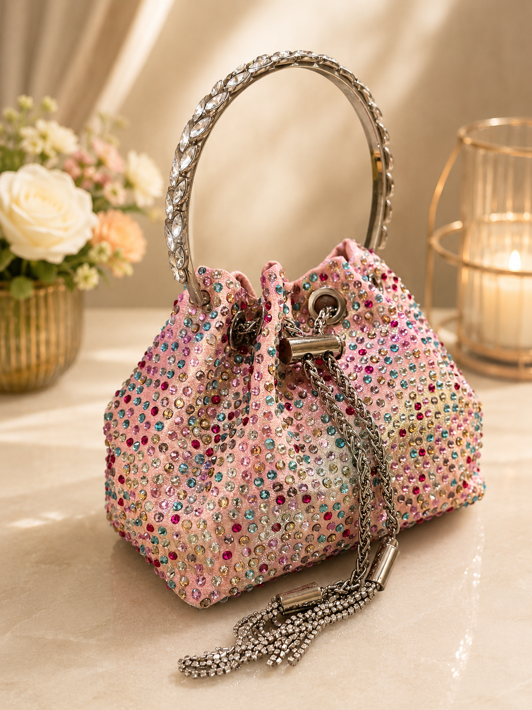 Blush Crystal Potli Bag