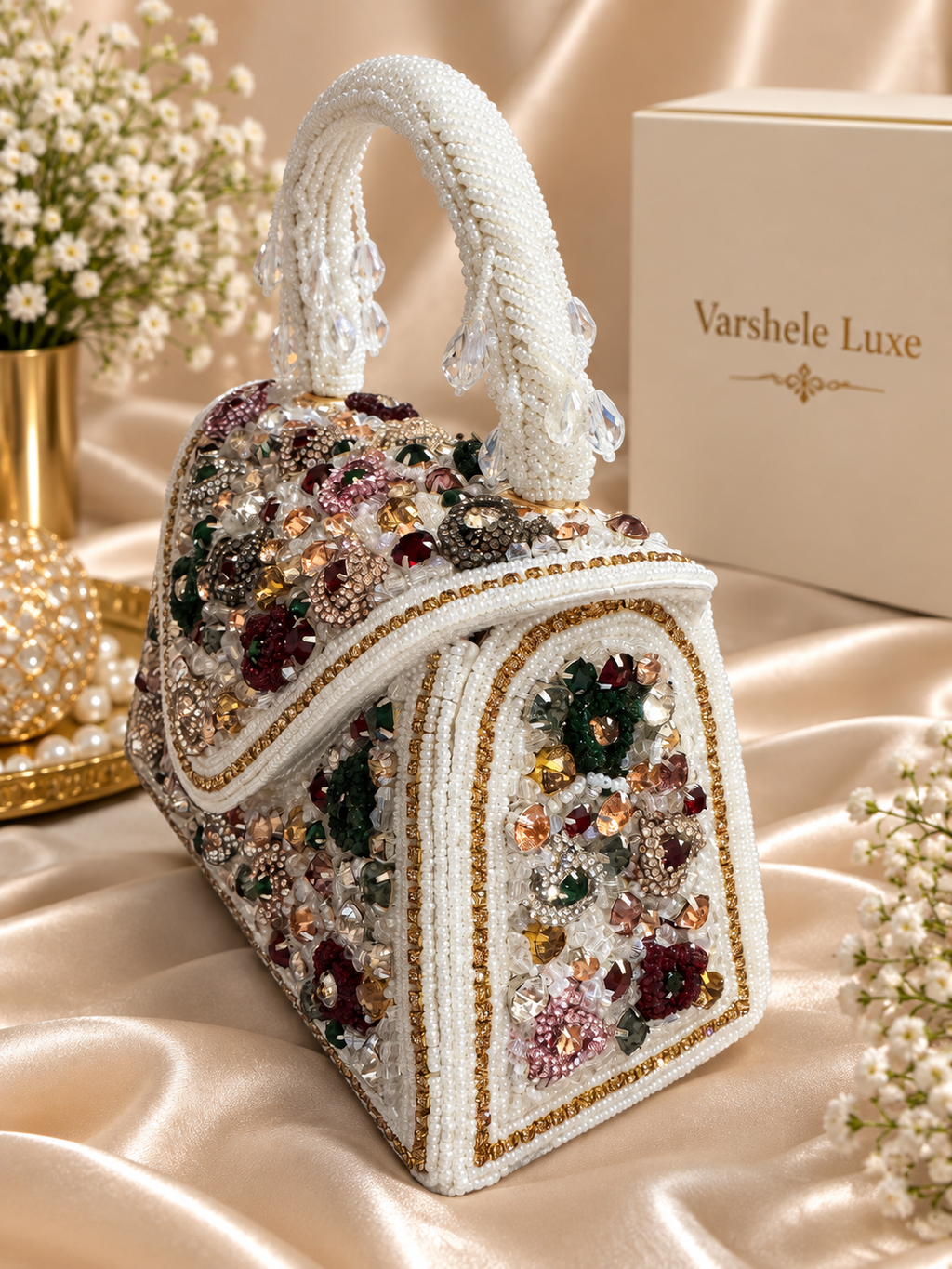 Pearl Mirage Crystal Clutch