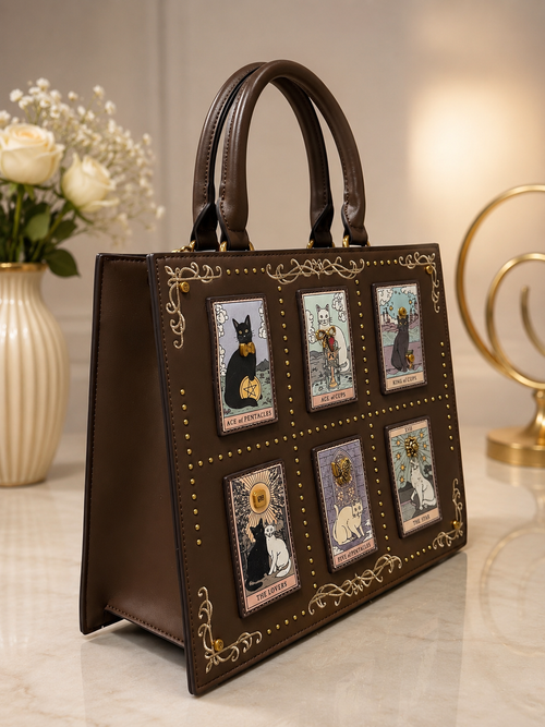Brown Mystic Tarot Tote handbag
