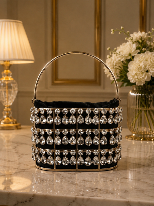 Celeste Crystal Bucket Bag