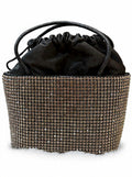 Black rhinestones hand bag
