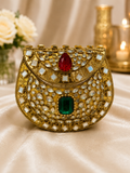 Royal Emerald Luxe metal mini Clutch