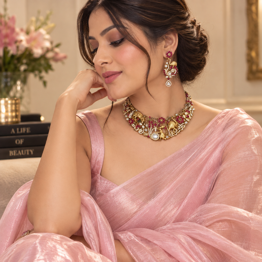 Royal Ruby Heritage Necklace Set