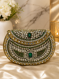 Emerald Royale Embellished metal Clutch