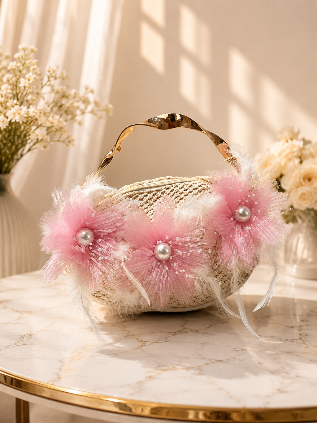 Blush Bloom Floral Handbag