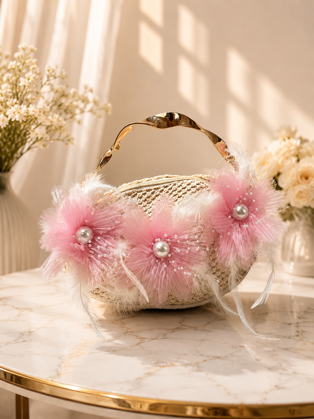 Blush Bloom Floral Handbag