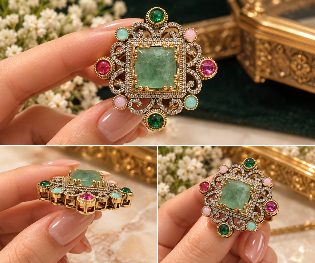 Emerald Royale Statement Party Ring
