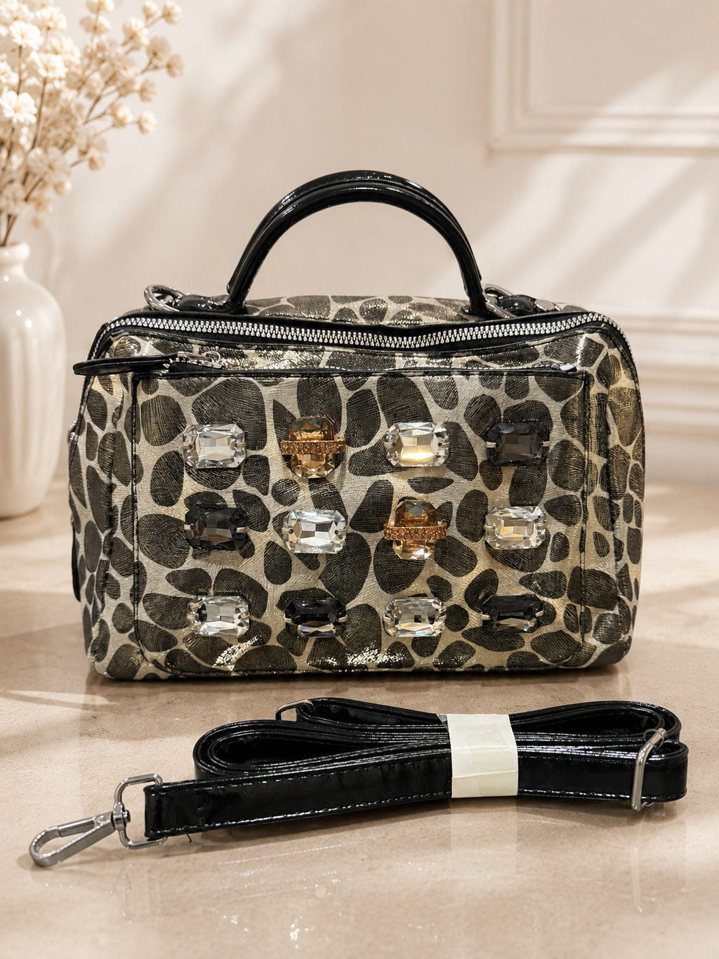 Crystal safari hand/sling bag
