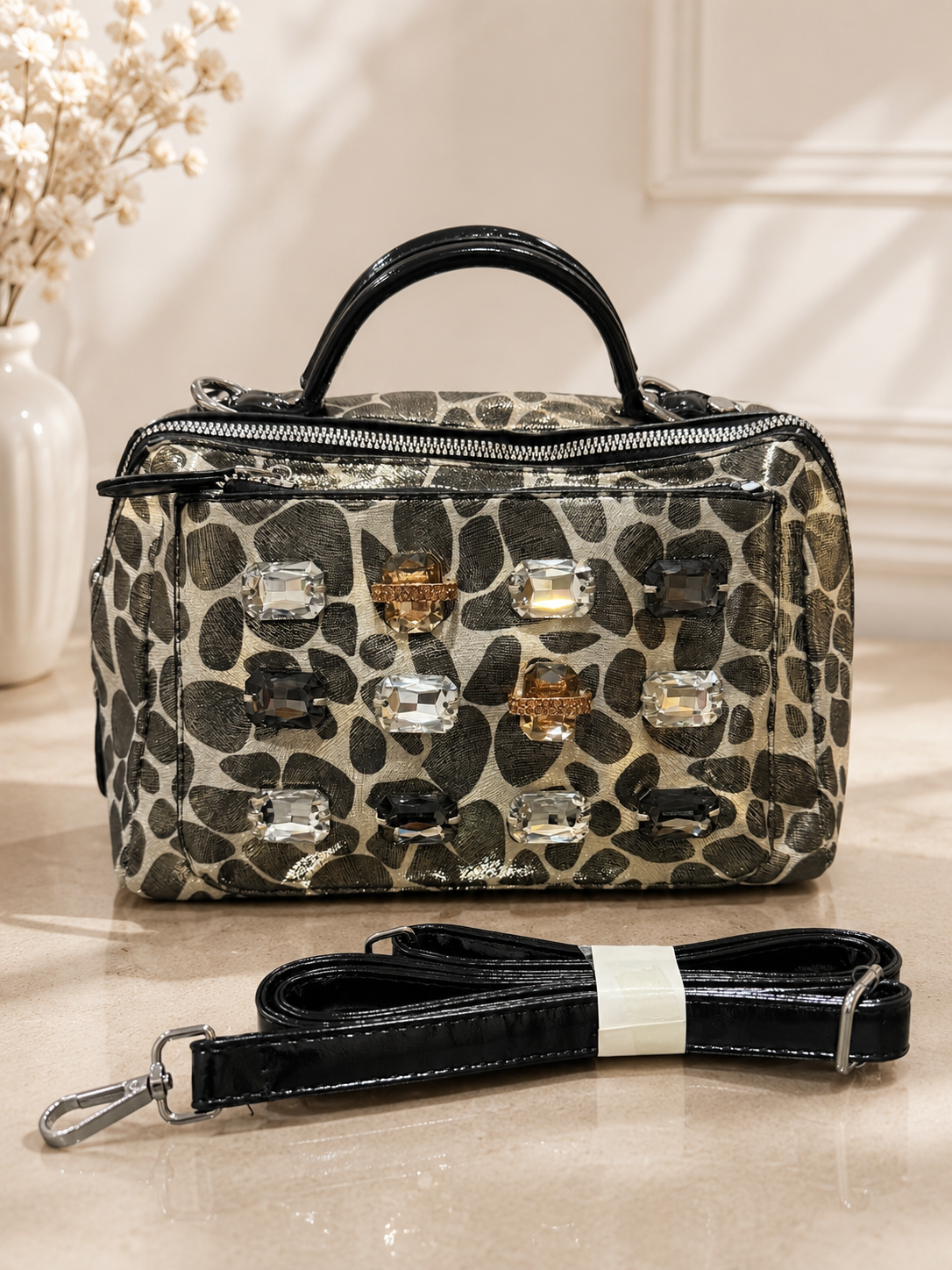 Crystal safari hand/sling bag