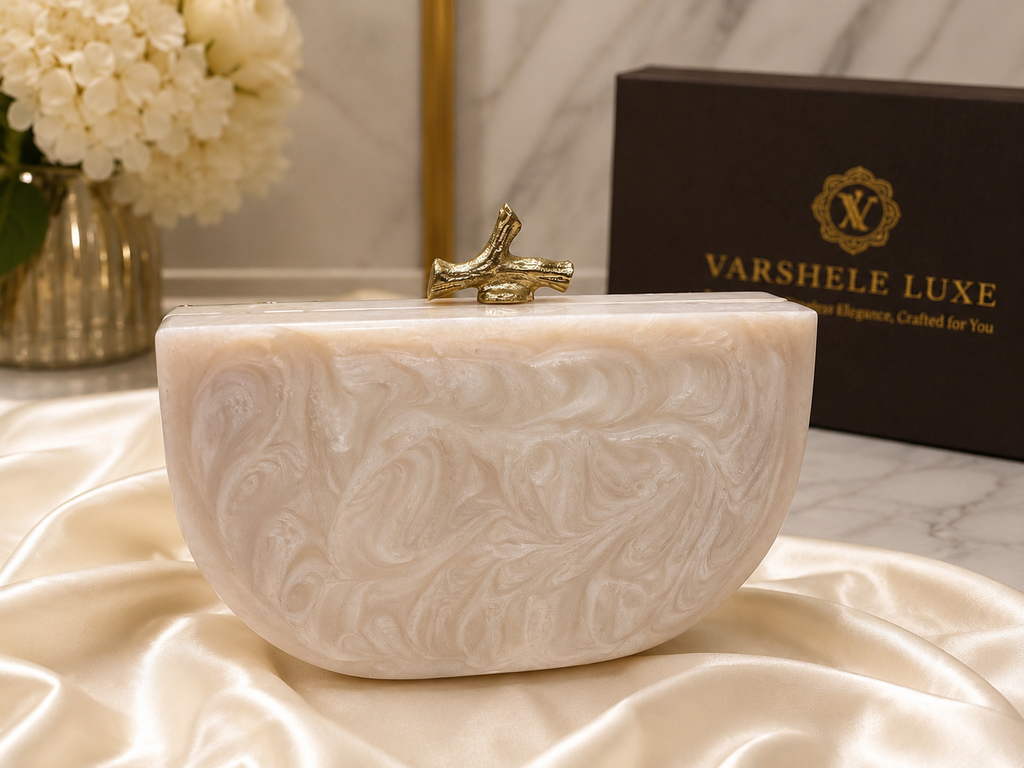 Pearl Royale Resin Crystal Clutch
