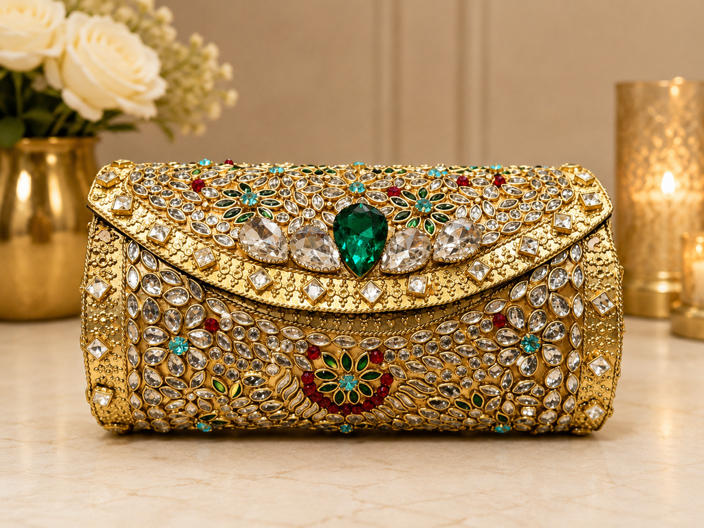 Royal Emerald Crystal Clutch