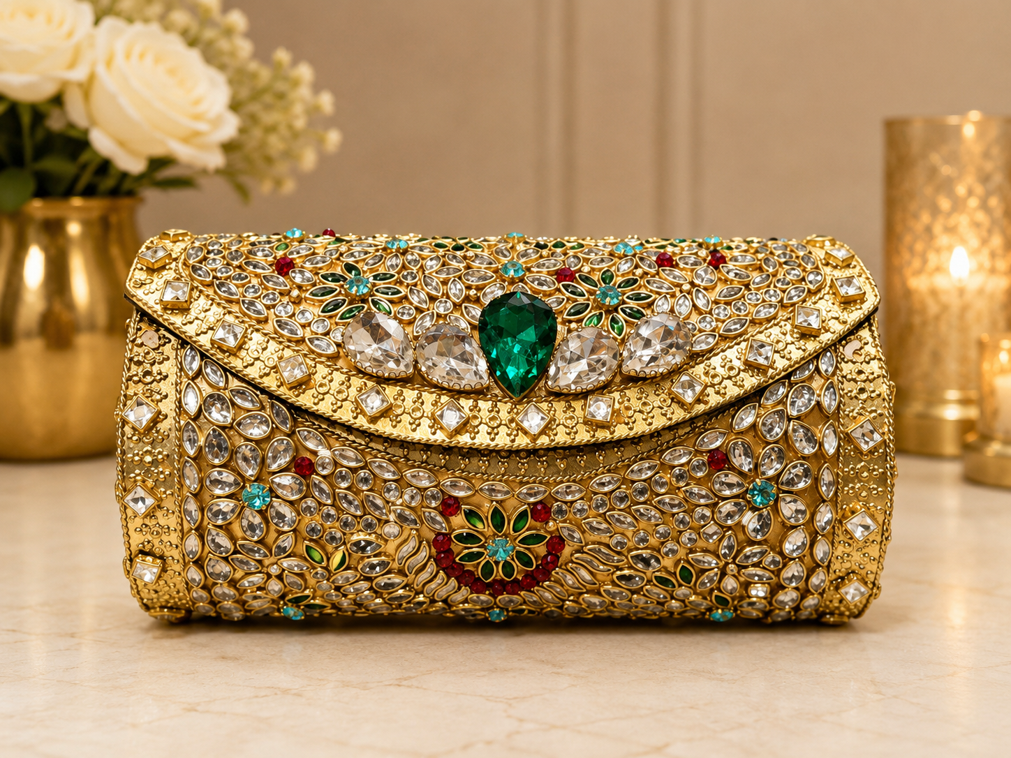 Royal Emerald Crystal Clutch