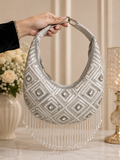 White silver party bag