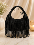 Midnight Fringe Beaded Handbag