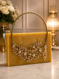 Golden Leaf Marble Clutch