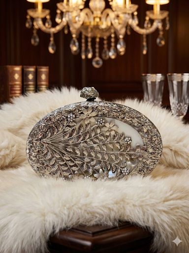 Pearl luxury sliver clutch
