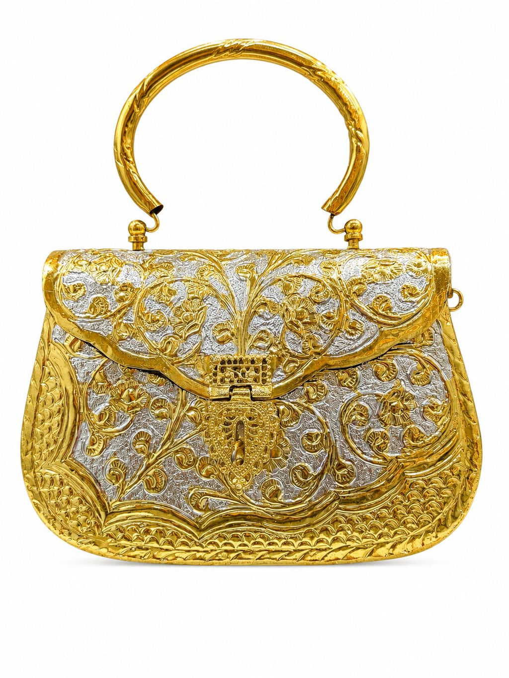 Silver metal clutch