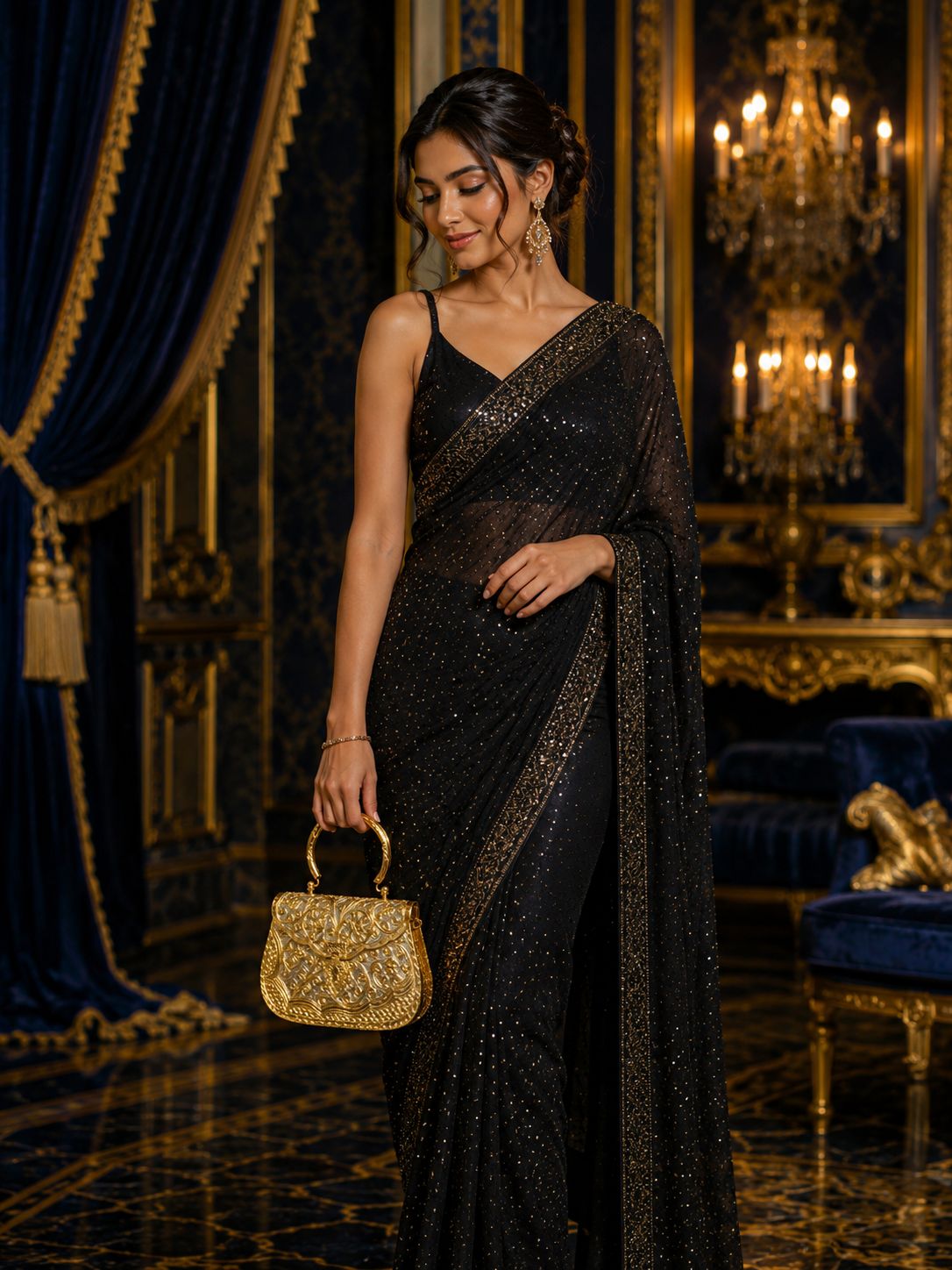 Silver metal clutch