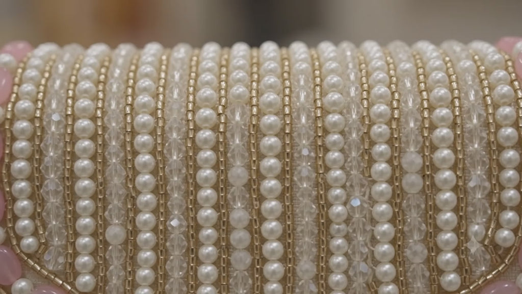 Pearl Blossom Beaded Shoulder Bag