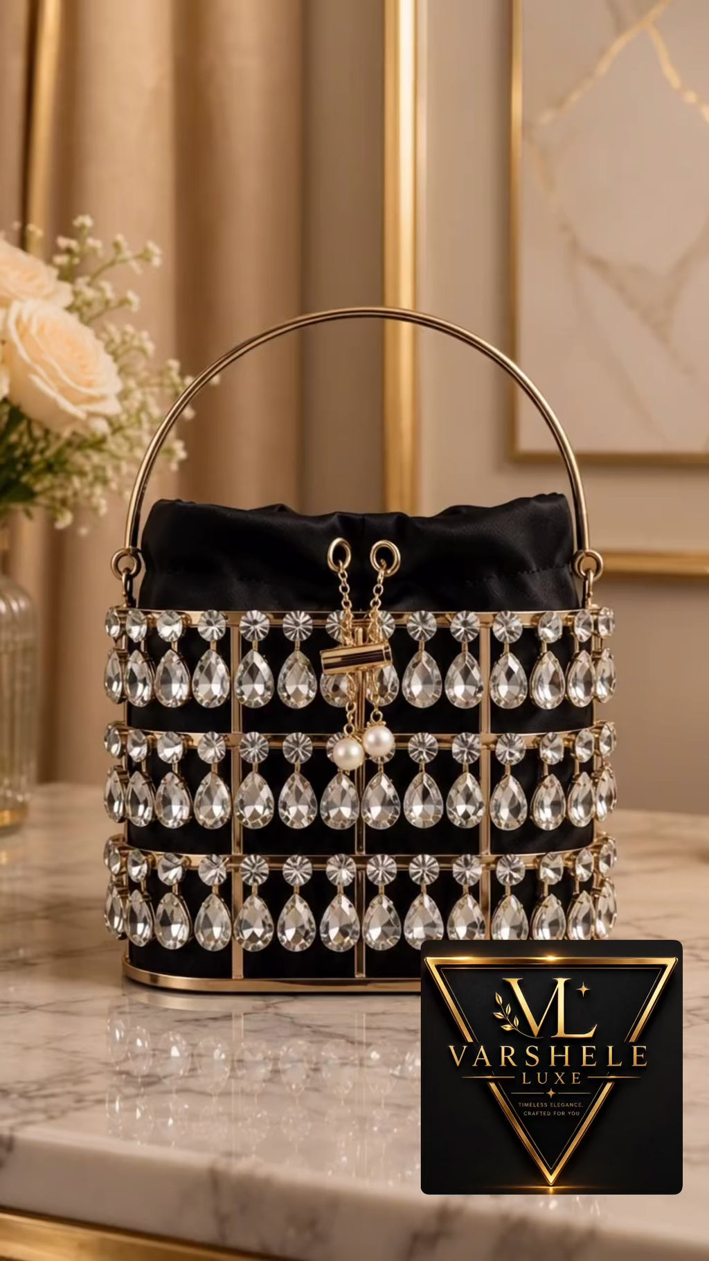 Celeste Crystal Bucket Bag