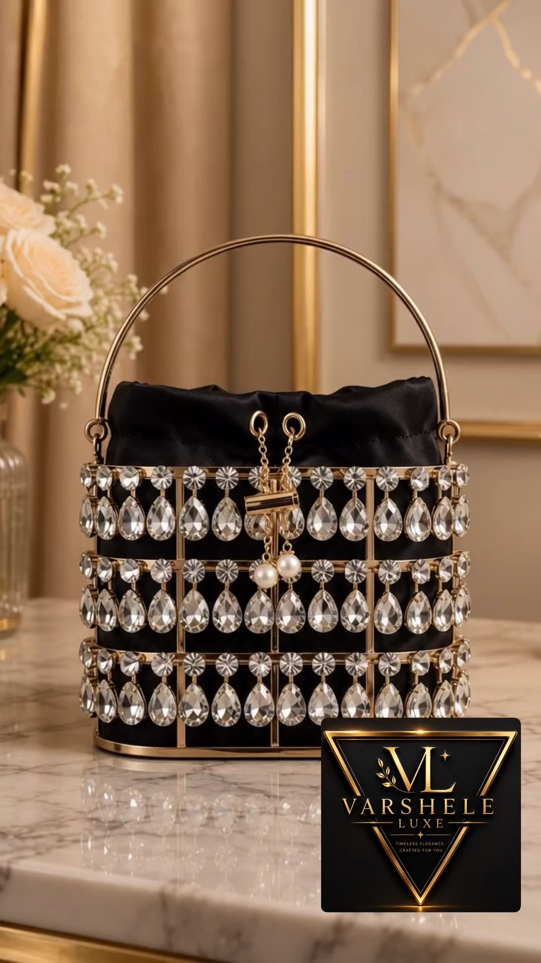 Celeste Crystal Bucket Bag